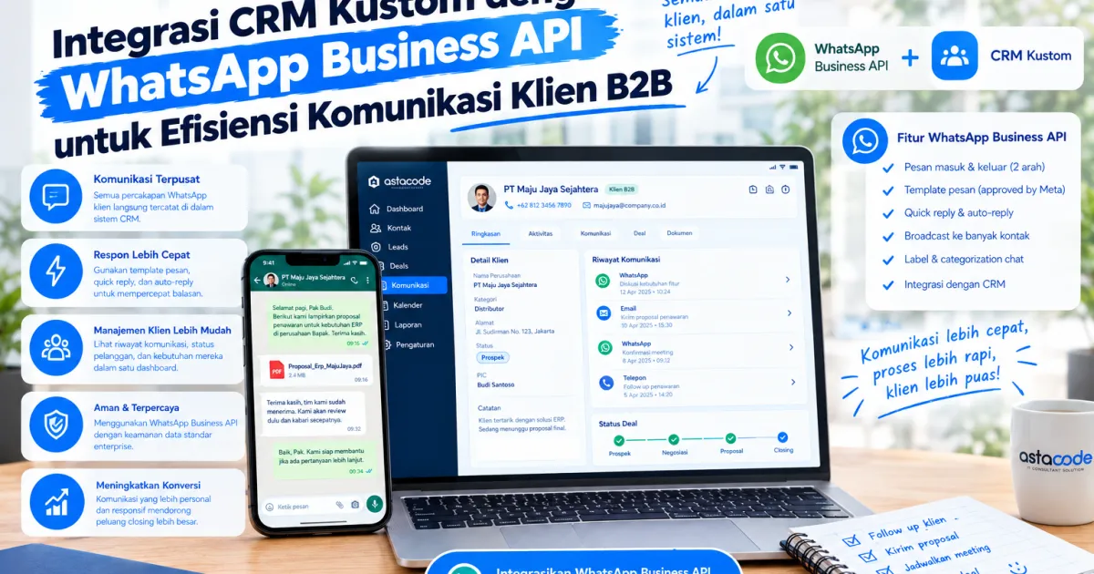 Integrasi CRM Kustom dengan WhatsApp Business API untuk Efisiensi Komunikasi Klien B2B