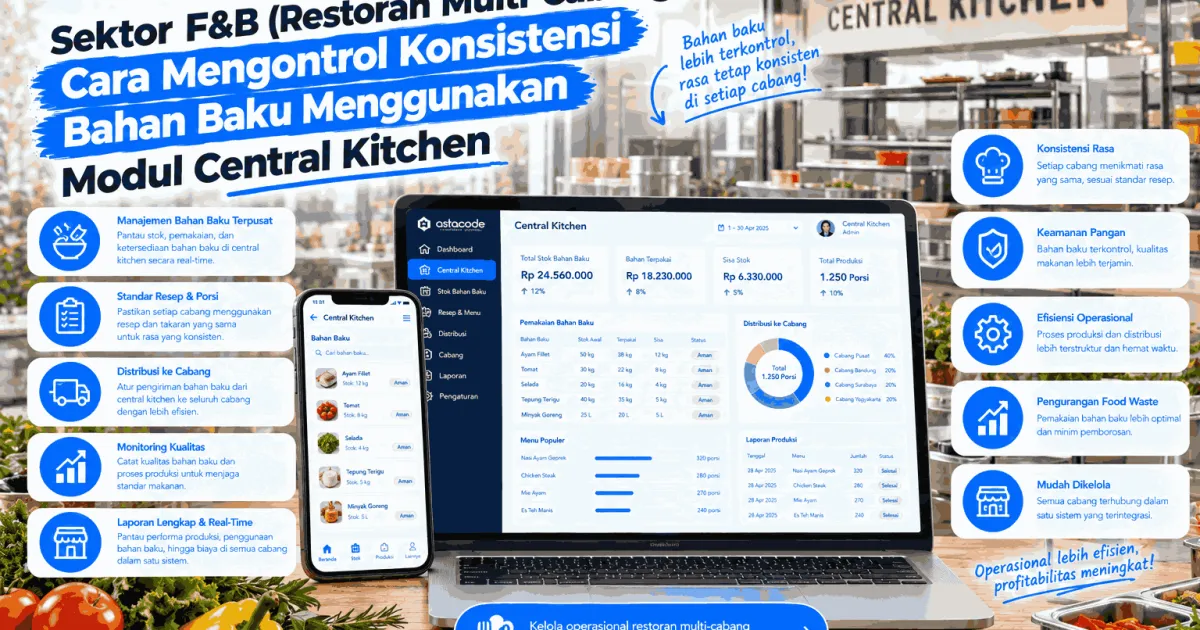 Sektor F&B (Restoran Multi-Cabang): Cara Mengontrol Konsistensi Bahan Baku Menggunakan Modul Central Kitchen