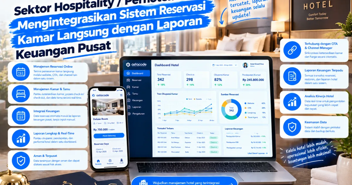 Sektor Hospitality / Perhotelan: Mengintegrasikan Sistem Reservasi Kamar Langsung dengan Laporan Keuangan Pusat