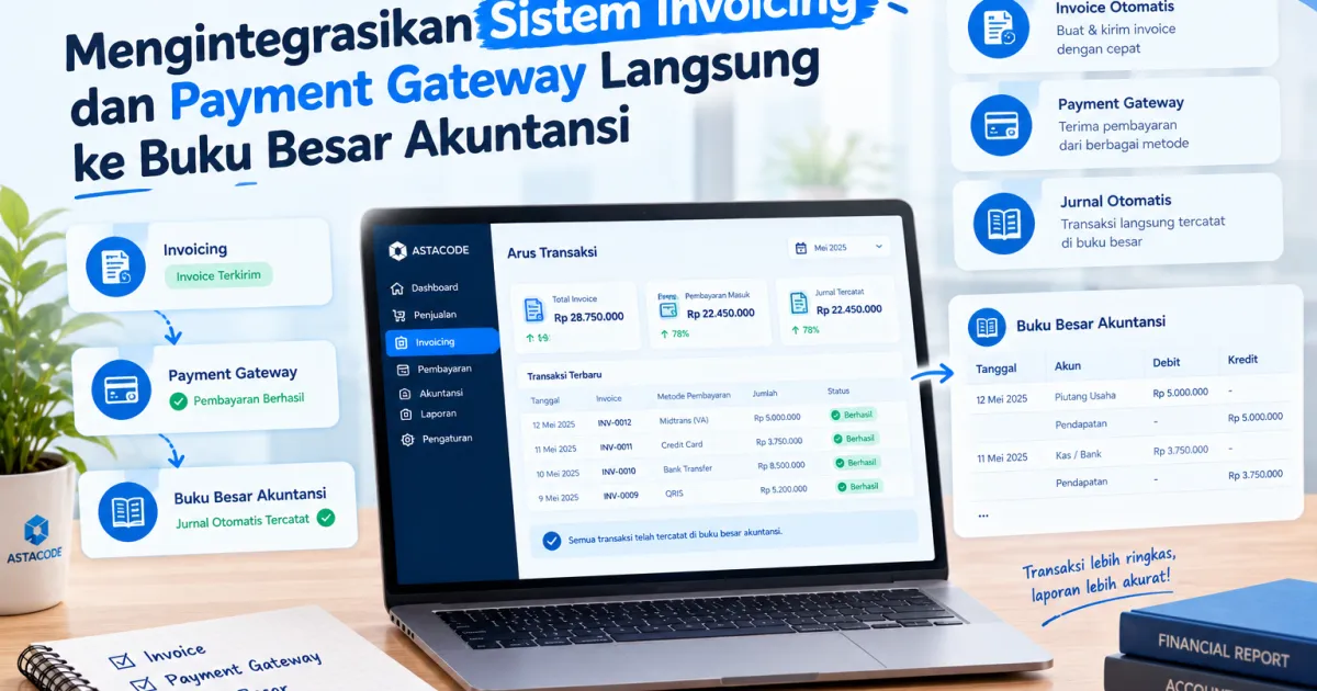 Mengintegrasikan Sistem Invoicing dan Payment Gateway Langsung ke Buku Besar Akuntansi
