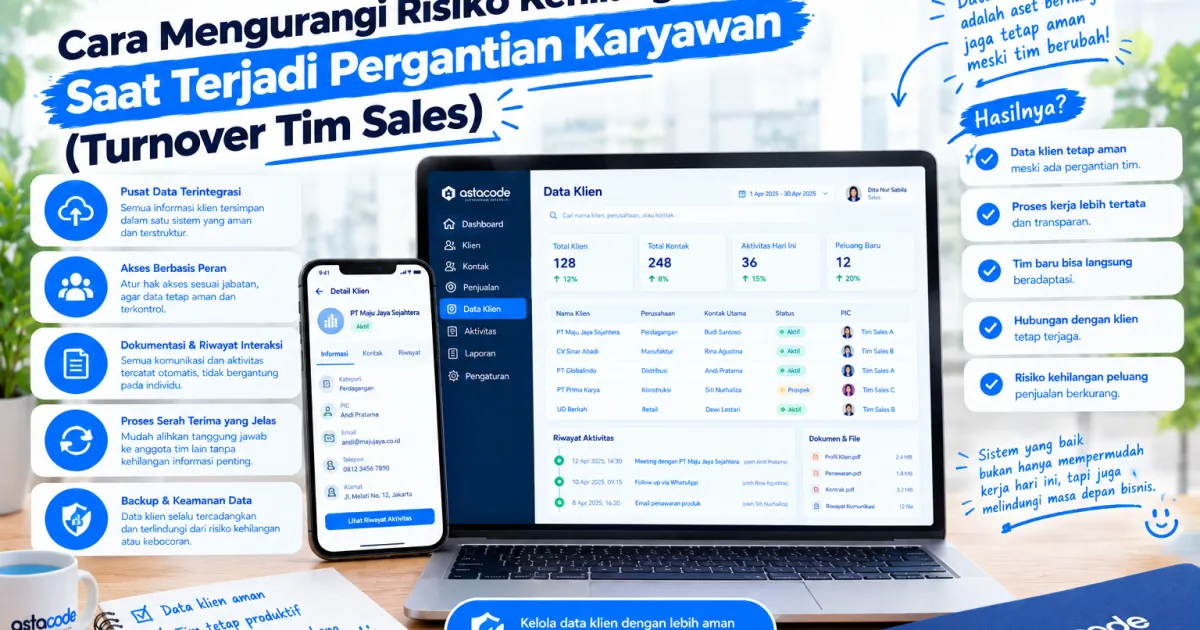 Cara Mengurangi Risiko Kehilangan Data Klien Saat Terjadi Pergantian Karyawan (Turnover Tim Sales)