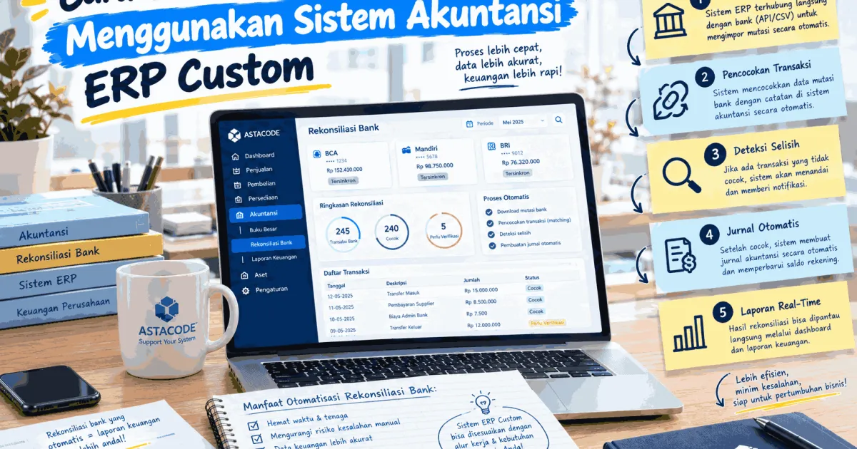 Cara Otomatisasi Rekonsiliasi Bank Menggunakan Sistem Akuntansi ERP Custom