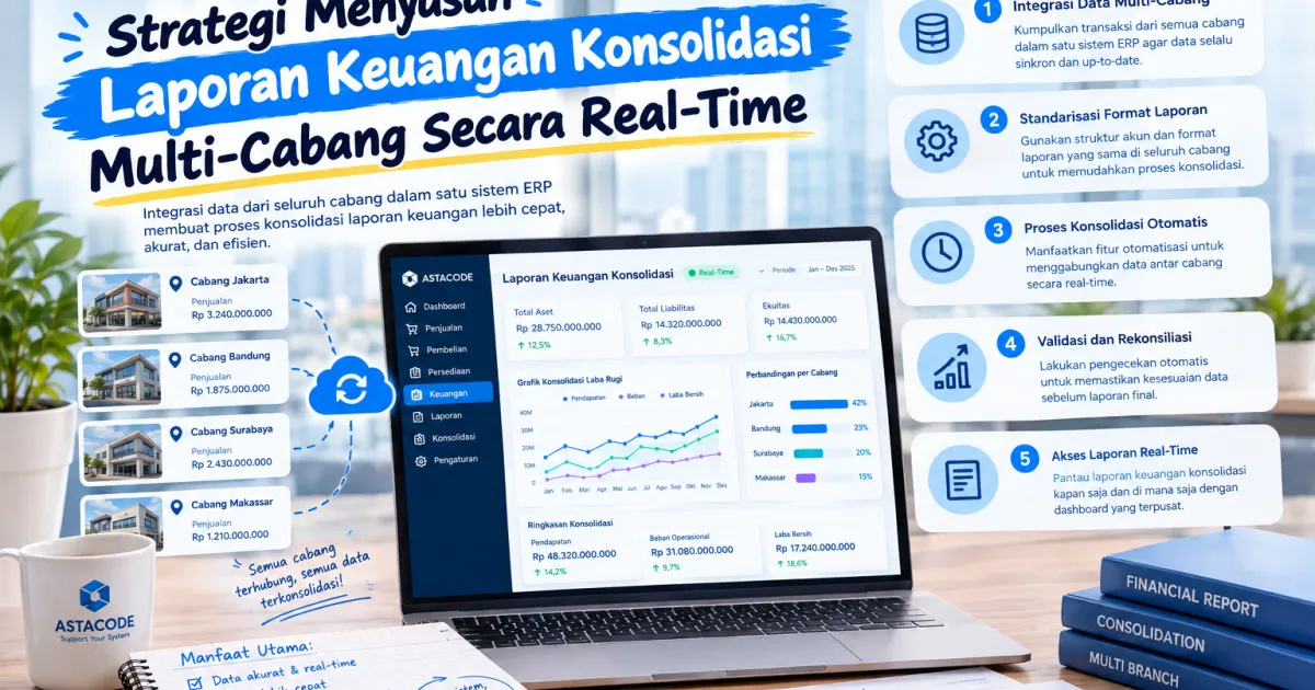 Strategi Menyusun Laporan Keuangan Konsolidasi Multi-Cabang Secara Real-Time