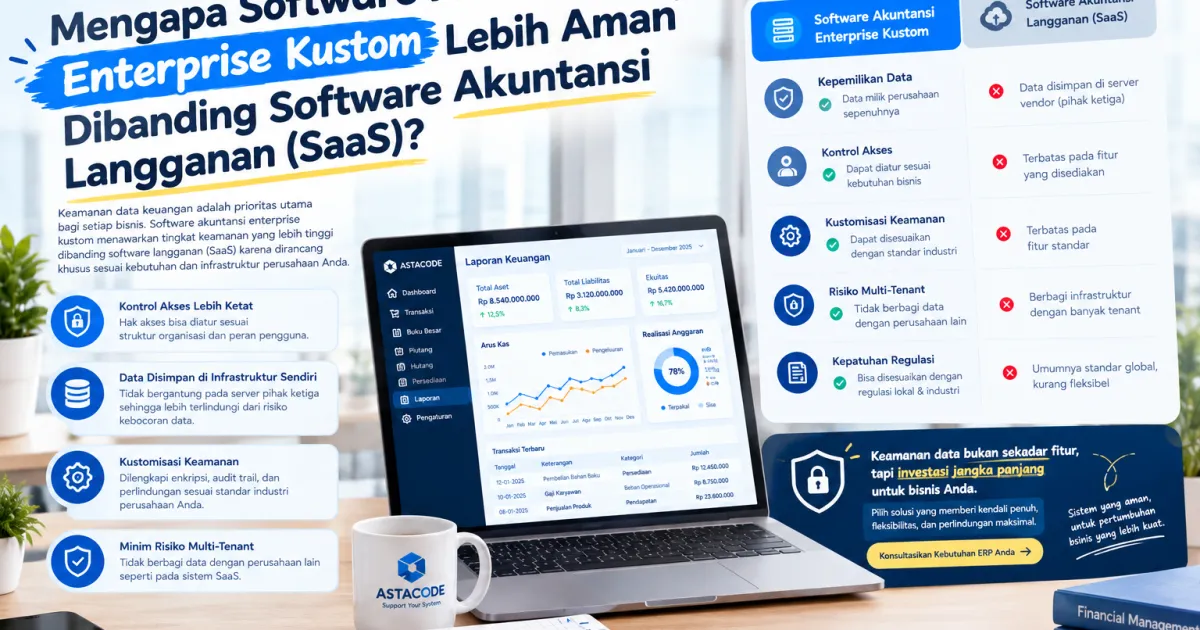 Mengapa Software Akuntansi Enterprise Kustom Lebih Aman Dibanding Software Akuntansi Langganan (SaaS)?