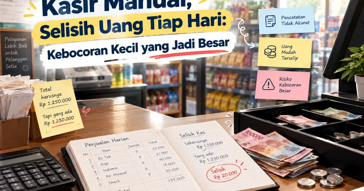 Kasir Manual, Selisih Uang Tiap Hari: Kebocoran Kecil yang Jadi Besar