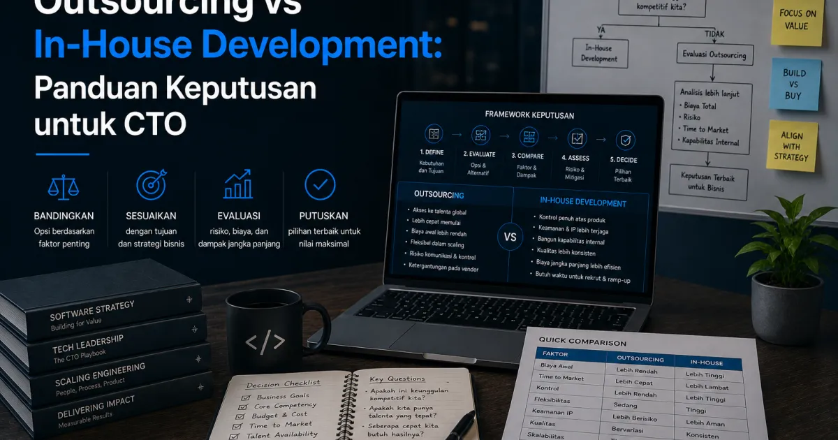 Outsourcing vs In-House Development: Panduan Keputusan untuk CTO