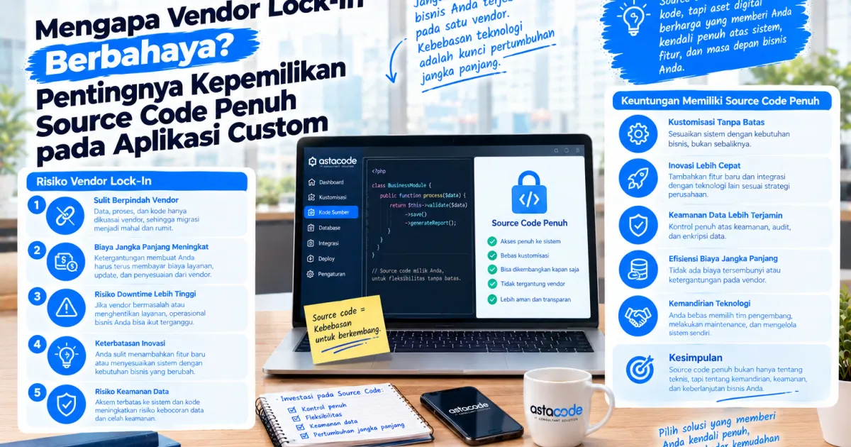 Mengapa Vendor Lock-In Berbahaya? Pentingnya Kepemilikan Source Code Penuh pada Aplikasi Custom