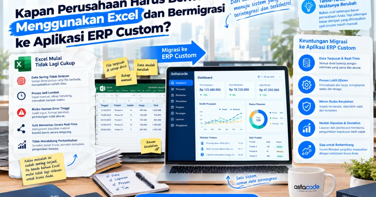 Kapan Perusahaan Harus Berhenti Menggunakan Excel dan Bermigrasi ke Aplikasi ERP Custom?