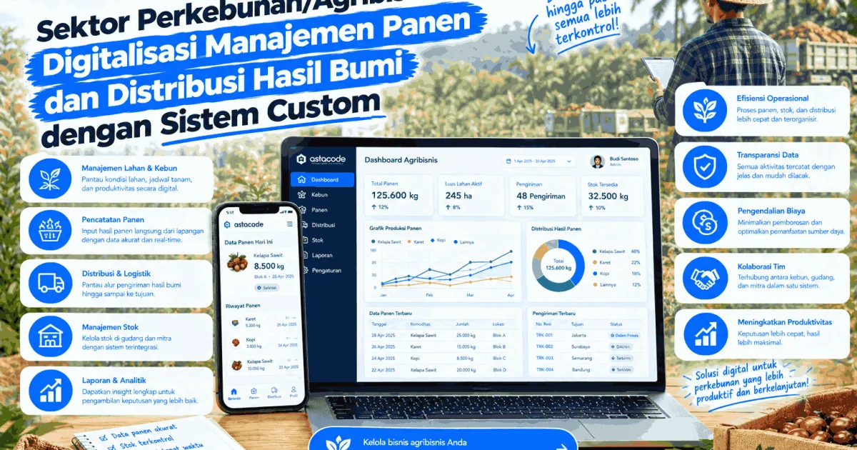 Sektor Perkebunan/Agribisnis: Digitalisasi Manajemen Panen dan Distribusi Hasil Bumi dengan Sistem Custom