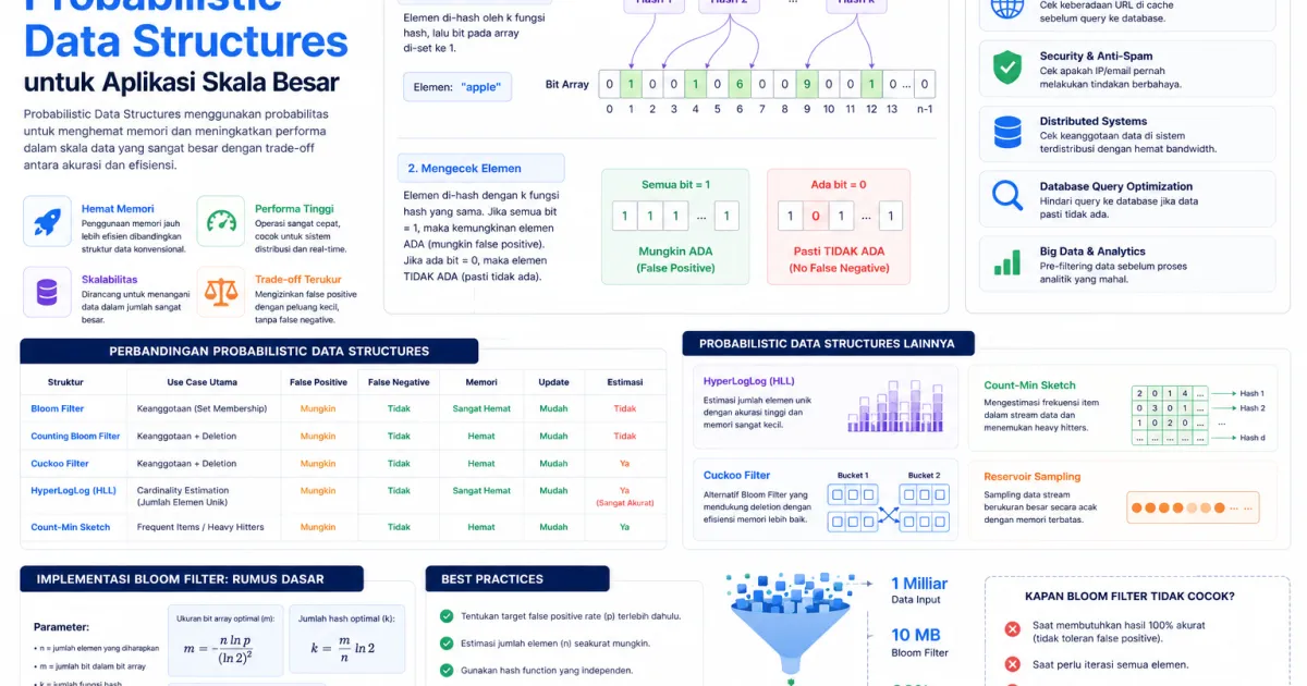 Bloom Filter dan Probabilistic Data Structures untuk Aplikasi Skala Besar
