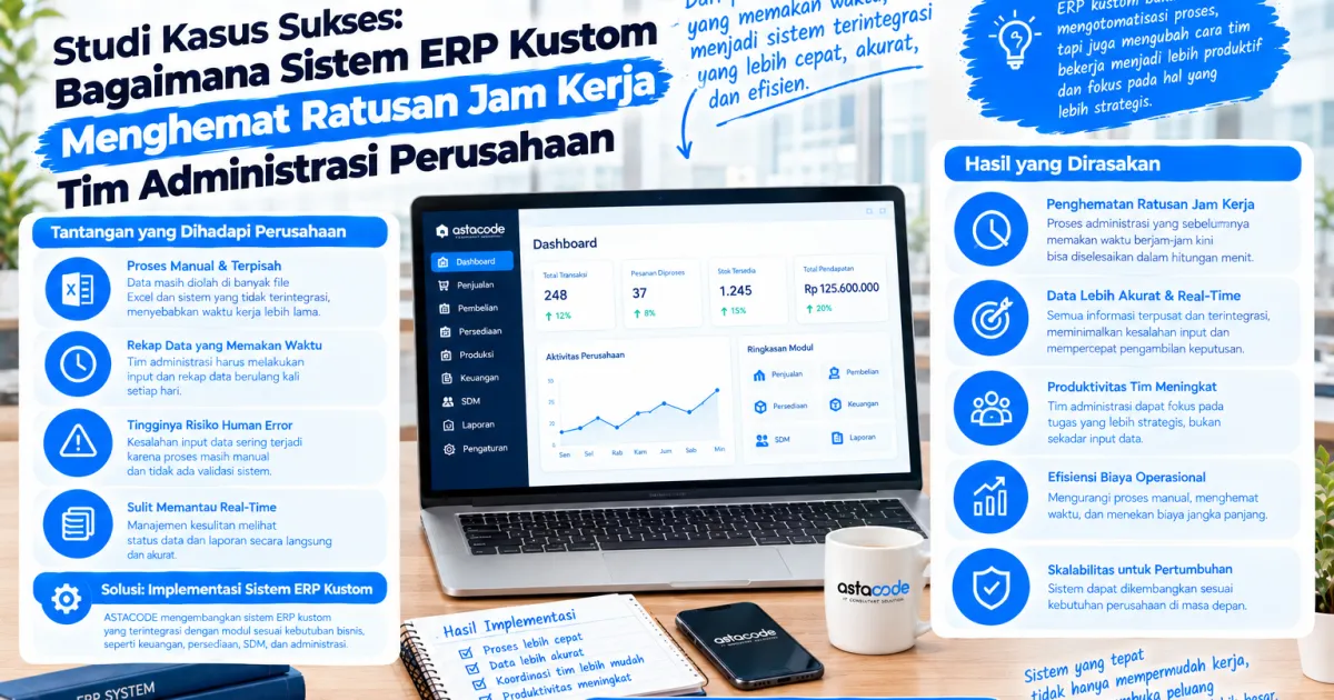 Studi Kasus Sukses: Bagaimana Sistem ERP Kustom Menghemat Ratusan Jam Kerja Tim Administrasi Perusahaan