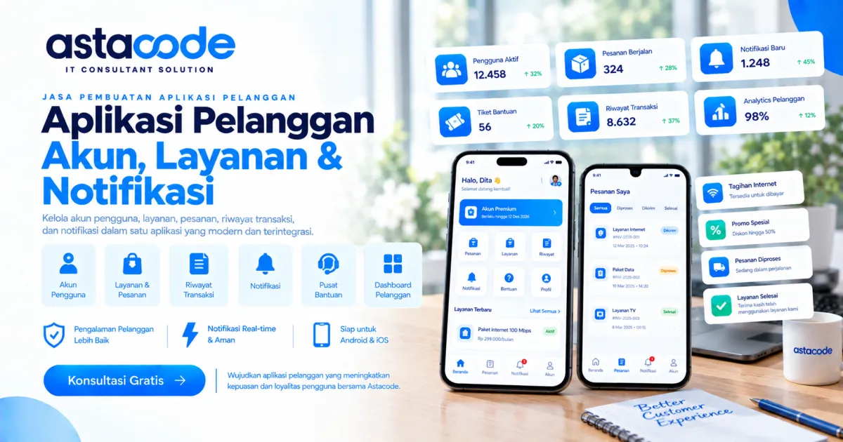 Jasa Pembuatan Aplikasi Pelanggan untuk Akun, Layanan & Notifikasi