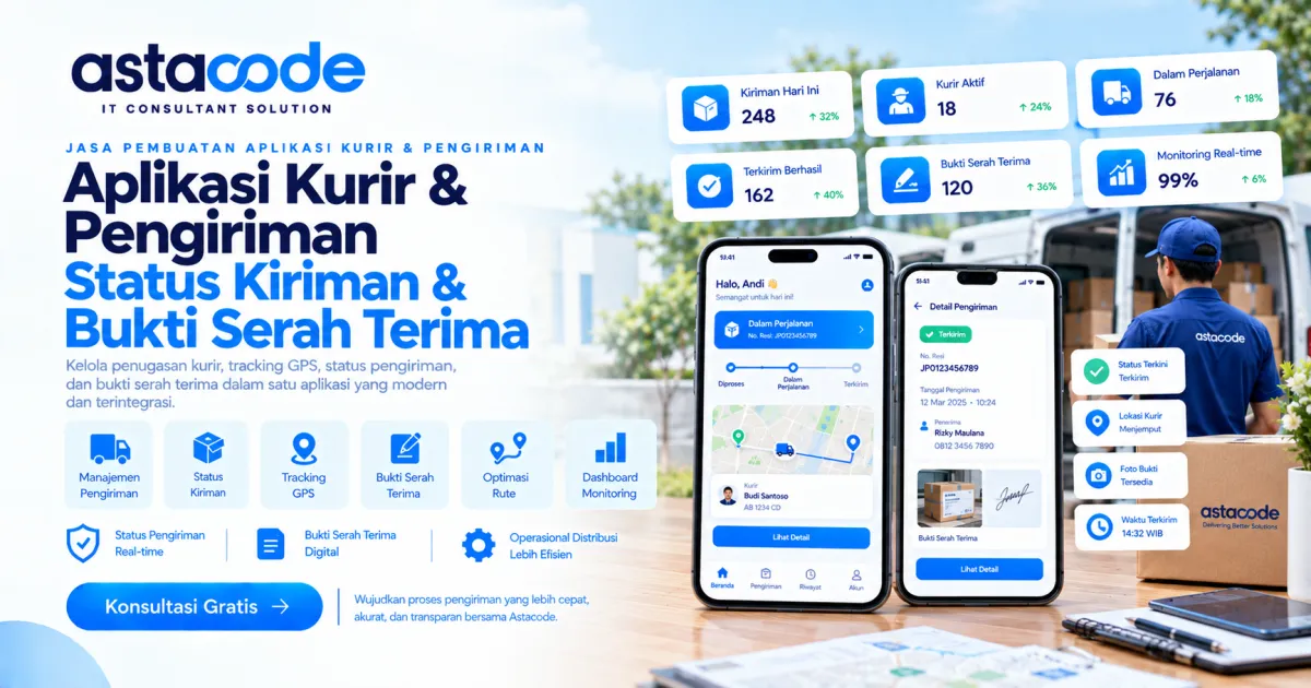 Jasa Pembuatan Aplikasi Kurir & Pengiriman untuk Status Kiriman & Bukti Serah Terima