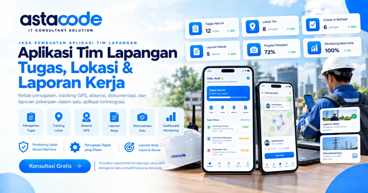 Jasa Pembuatan Aplikasi Tim Lapangan untuk Tugas, Lokasi & Laporan Kerja