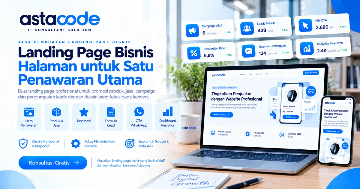 Jasa Pembuatan Landing Page Bisnis untuk Satu Penawaran Utama